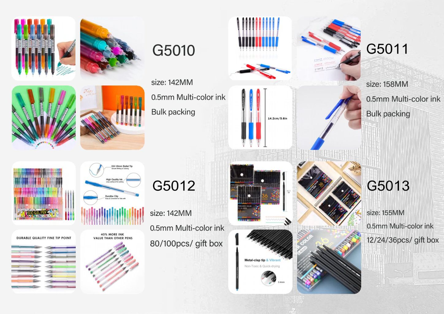 Multicolor Gel Pen Set