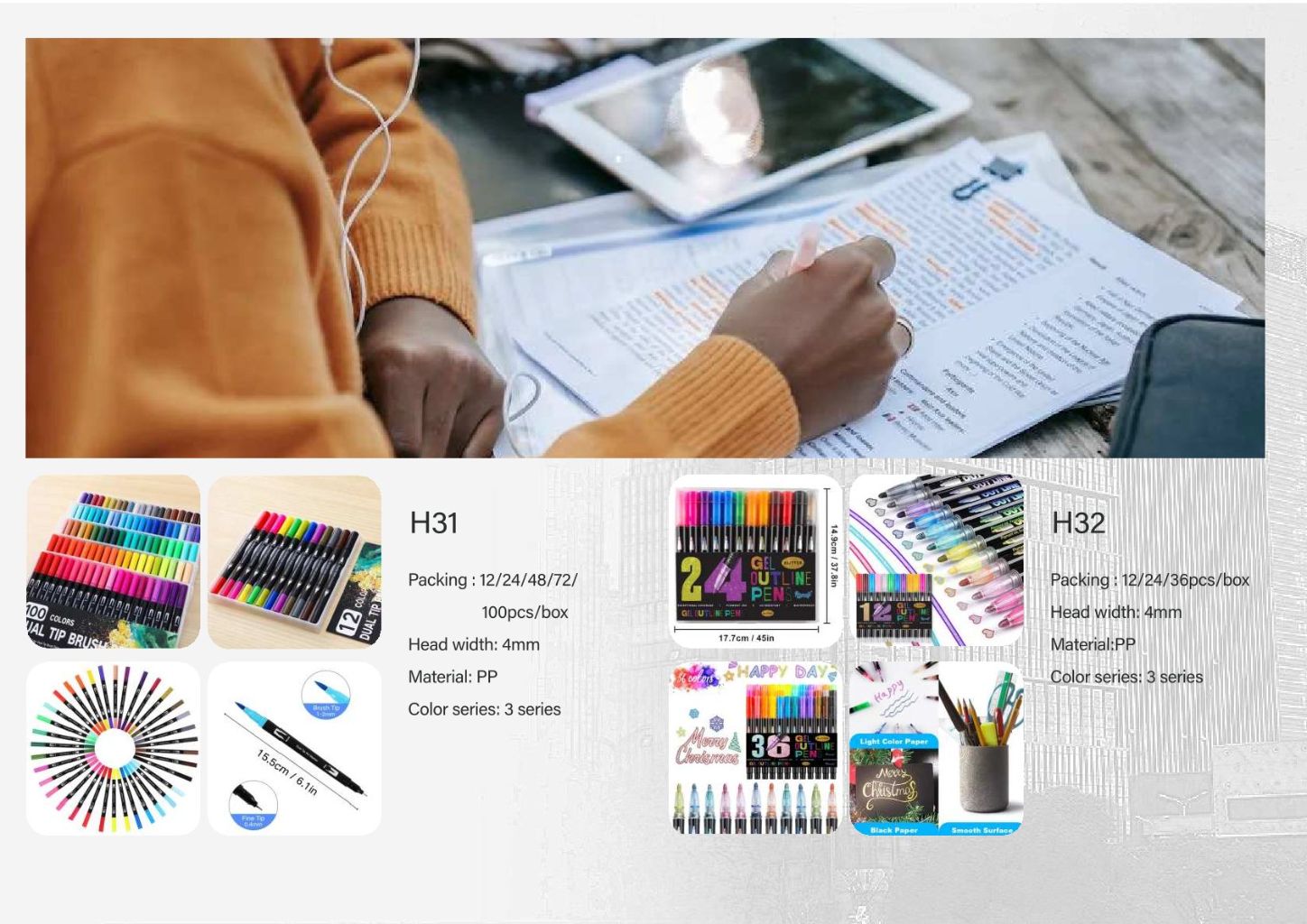 Colorful Water-Based Pen Set