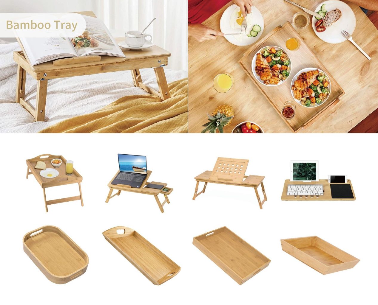 Multi-functional Bamboo Tray