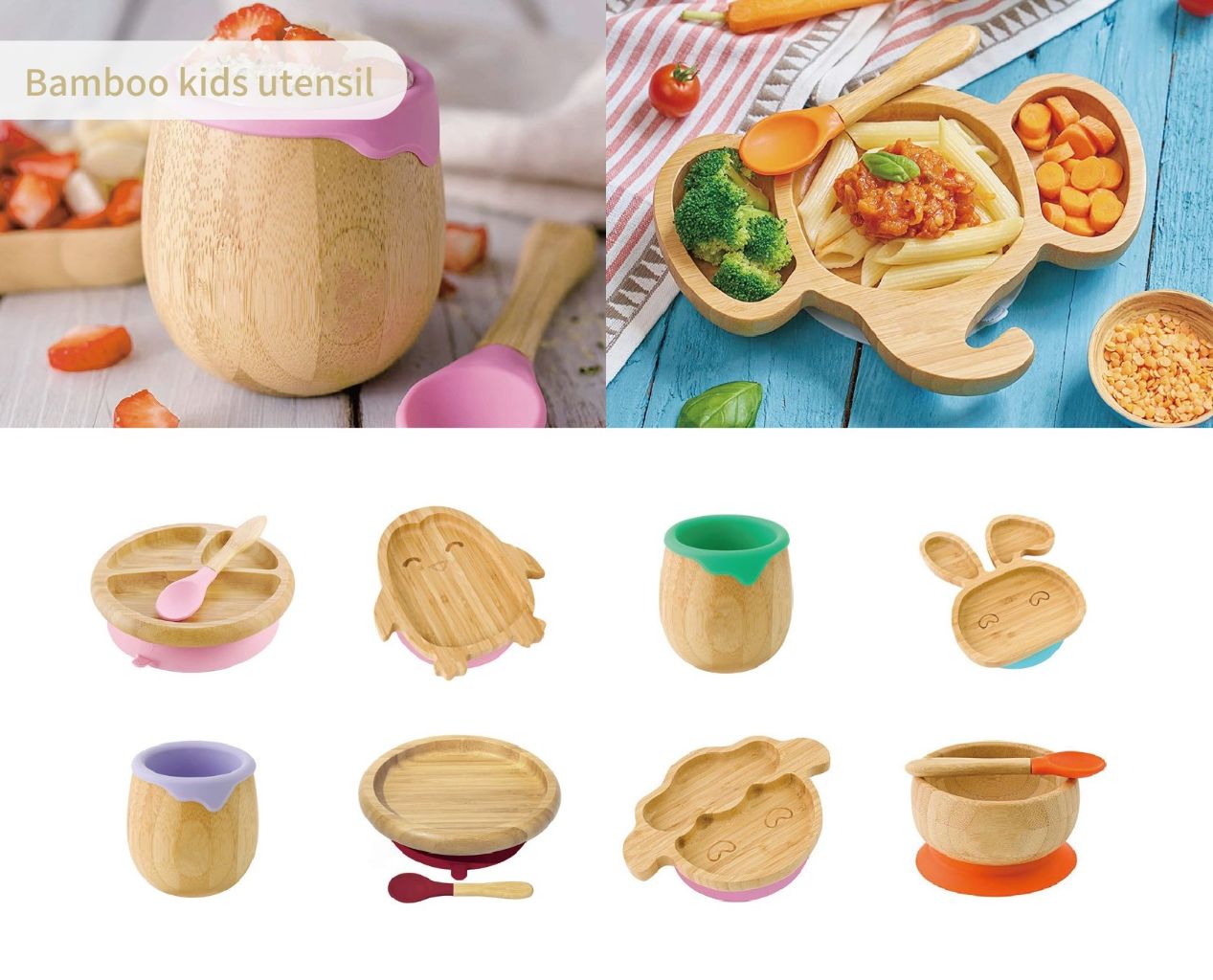 Children's Bamboo Tableware Set