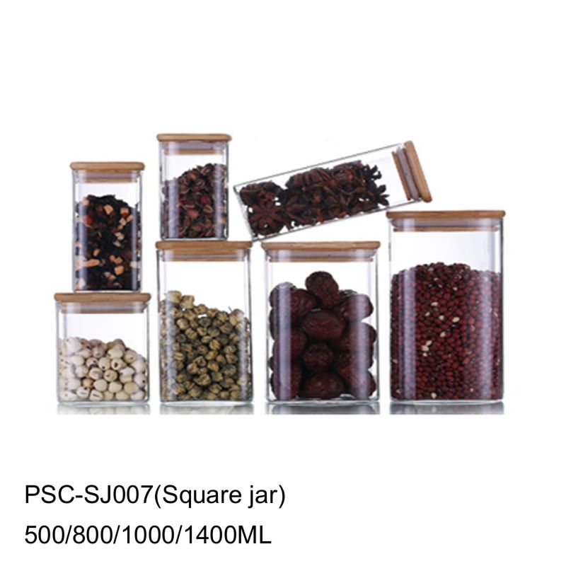 Square Glass Storage Jar