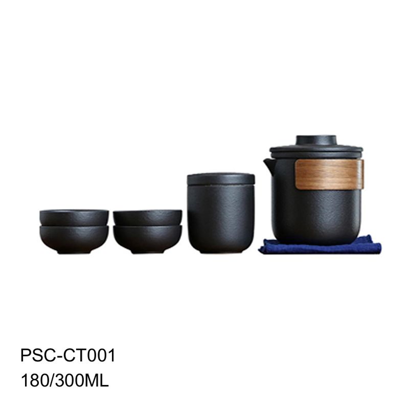 Minimalist Black Clay Tea Set