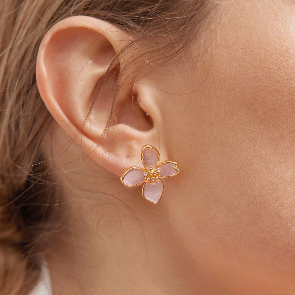 Cherry Blossom Shaped Stud Earrings
