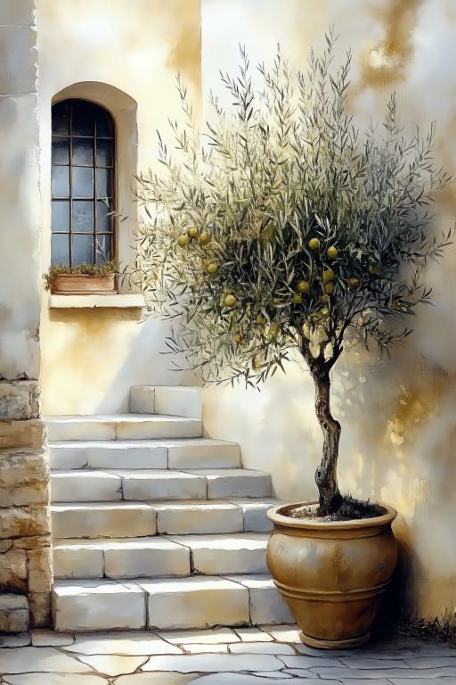 Ceramic Flower Pot Olive Tree Bonsai