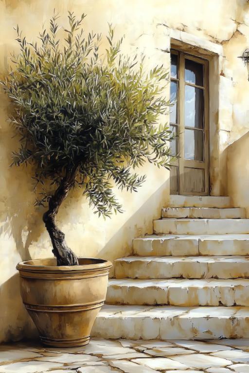 Ceramic Flower Pot Olive Tree Bonsai