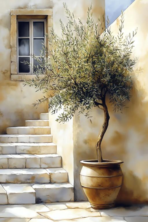 Ceramic Flower Pot Olive Tree Bonsai