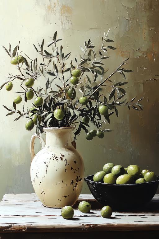 Green Olive Decorative Painting