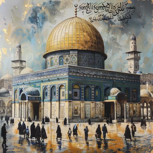 Decorative Painting of the Dome of the Rock in Jerusalem
