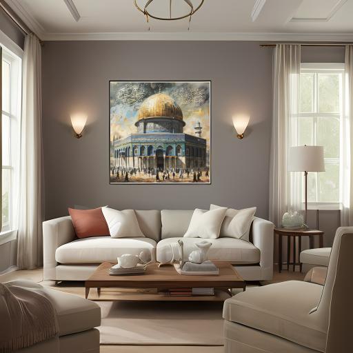 Decorative Painting of the Dome of the Rock in Jerusalem