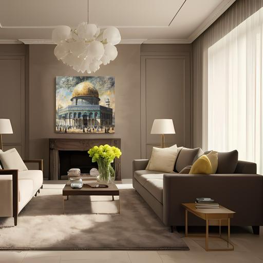 Decorative Painting of the Dome of the Rock in Jerusalem