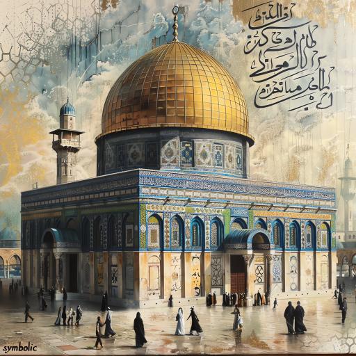 Decorative Painting of the Dome of the Rock in Jerusalem