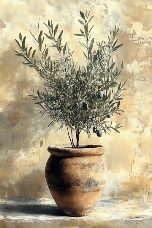 Ceramic Flower Pot Olive Tree Bonsai