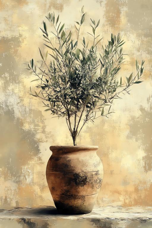 Ceramic Flower Pot Olive Tree Bonsai
