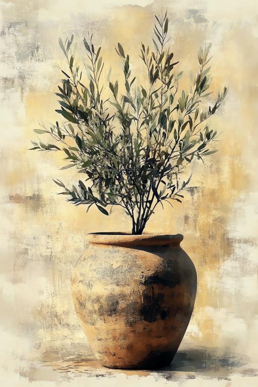 Ceramic Flower Pot Olive Tree Bonsai
