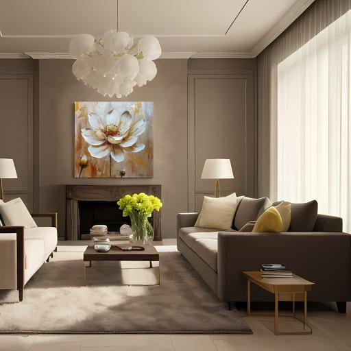 Golden Flower Decorative Painting