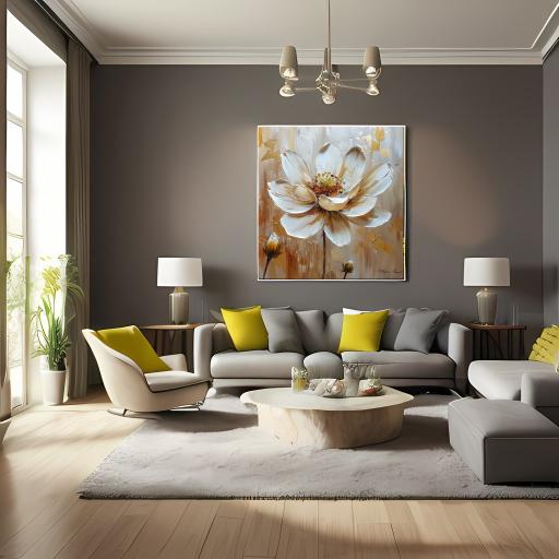Golden Flower Decorative Painting