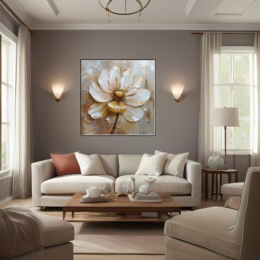 Golden Flower Decorative Painting