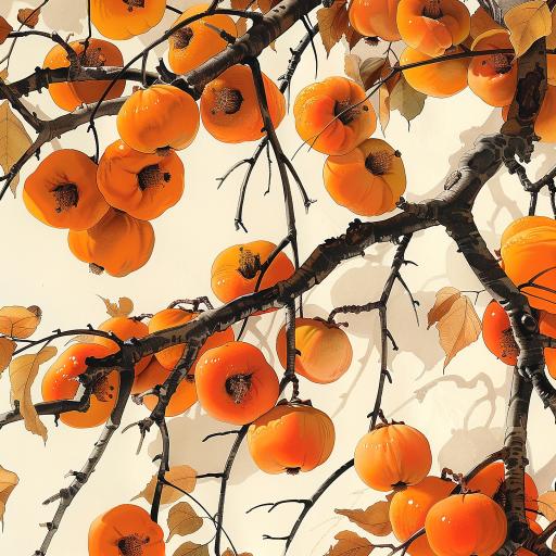 Autumn Persimmon Decorative Painting