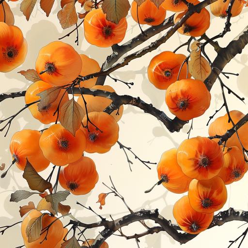 Autumn Persimmon Decorative Painting
