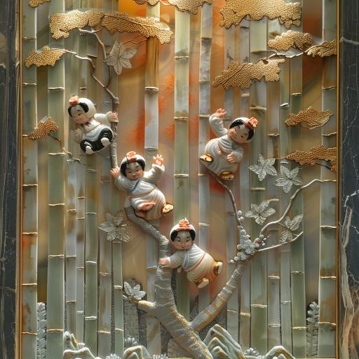 Bamboo Forest Little Boy Pendant
